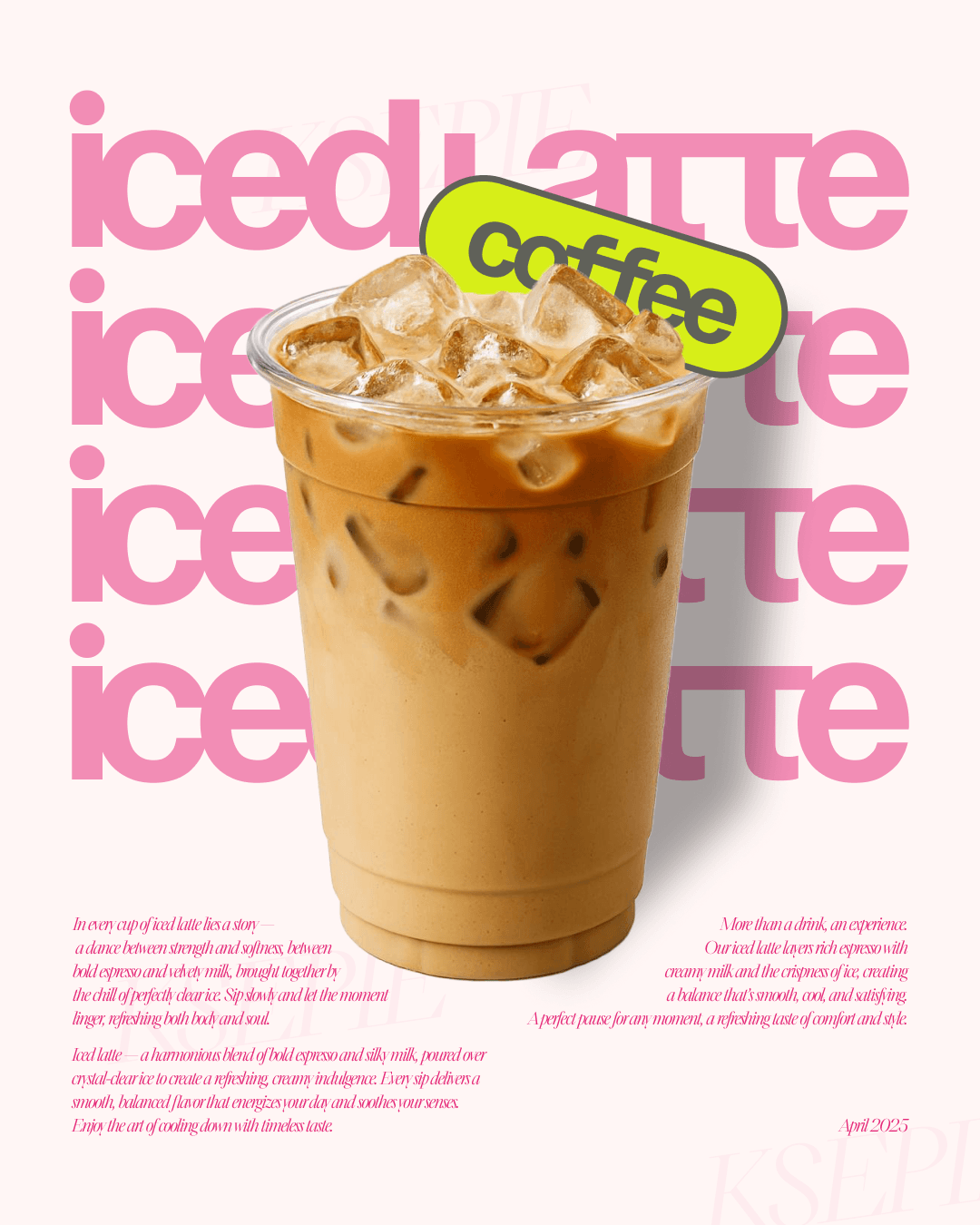 iced latte poster☕𐙚☆