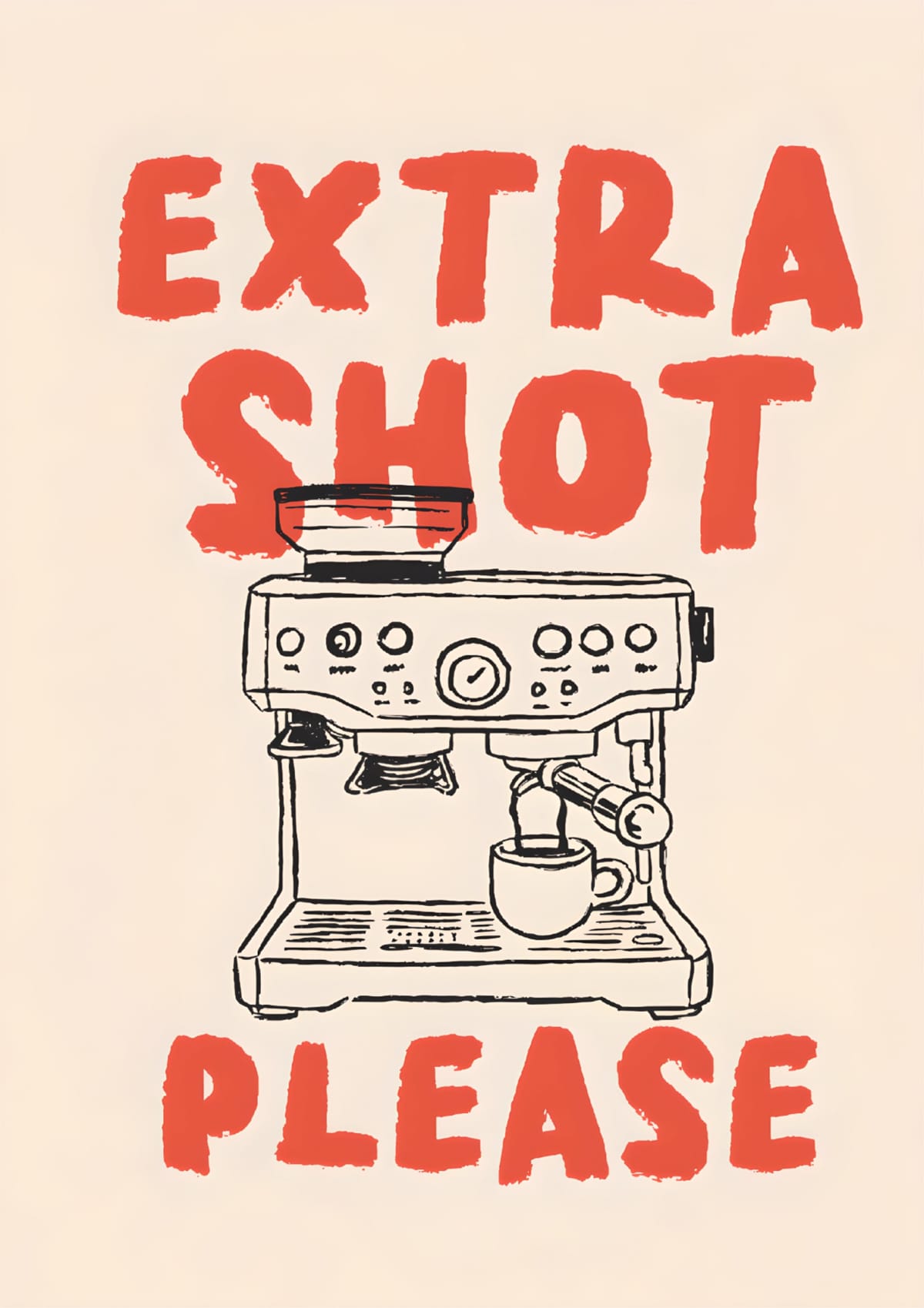 Breville Espresso Machine Art | Cute Coffee Bar Decor