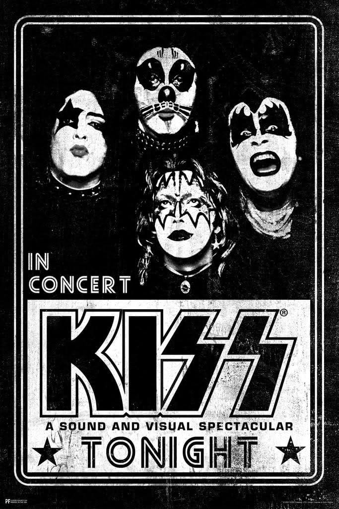 Kiss Band Poster Live Concert Posters Merchandise Heavy Metal Music Merch 1970s Retro Vintage Decor Cool Wall Art Print Poster 16x24