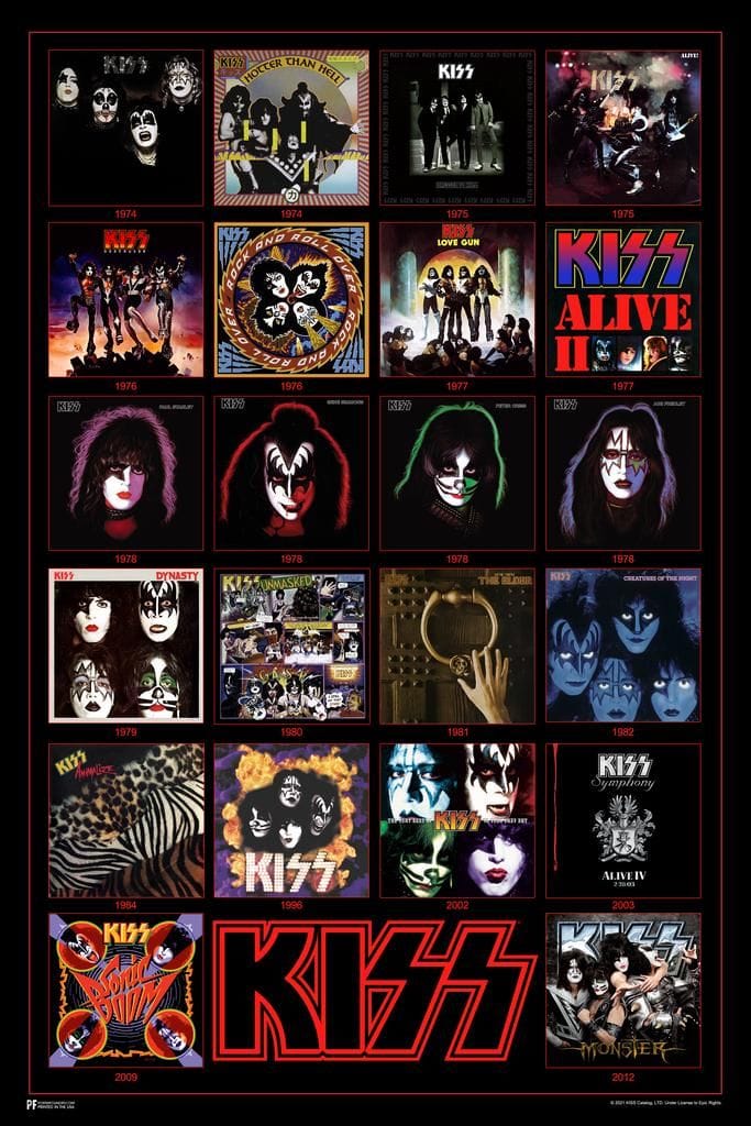 Kiss Poster Album Covers Records Vinyl Destroyer Heavy Metal Music Poster