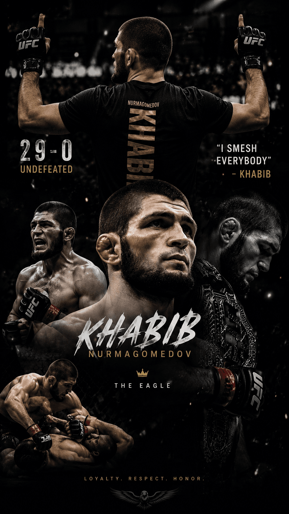 KHABIB poster   the eagle and undefeatable