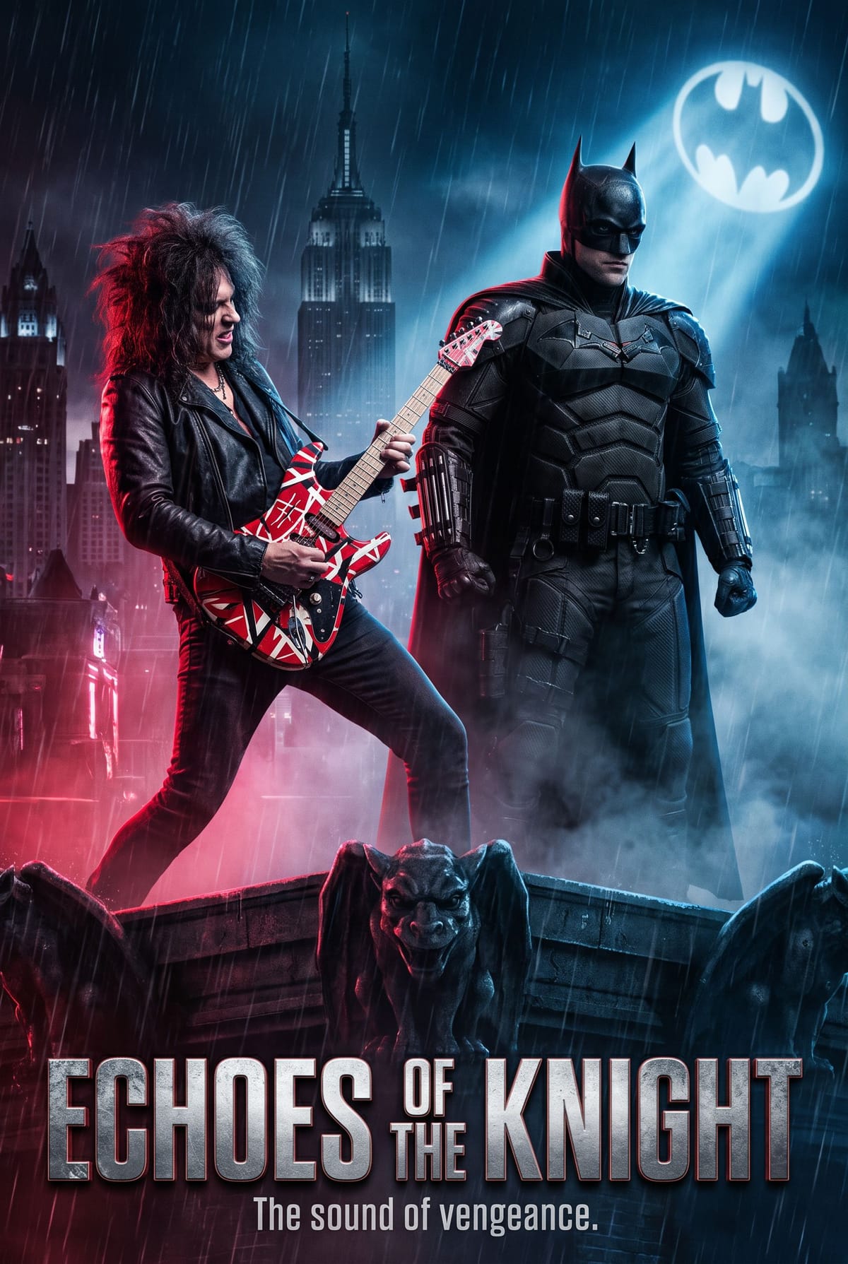 Eddie Van Halen and Batman (Robert Pattinson)