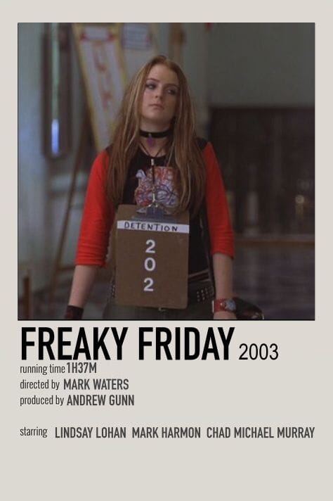Freaky Friday 2003 Movie Card for Photo Wall Aesthetic