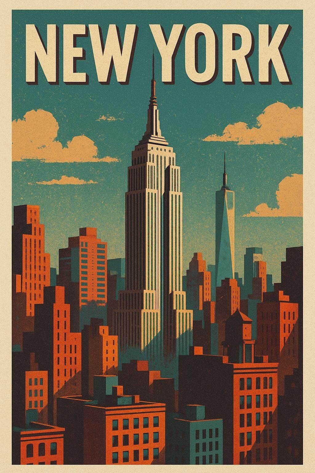 New York Skyline: Retro