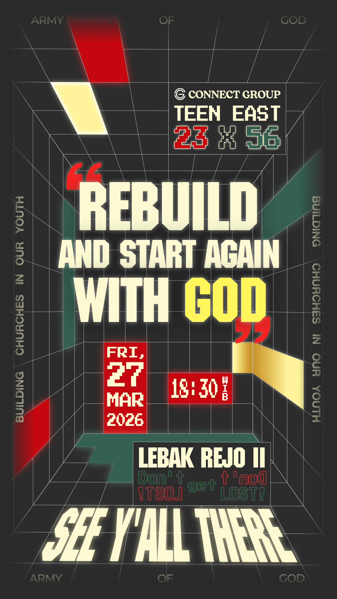 "Rebuild and Start Again with God" Connect Group Poster