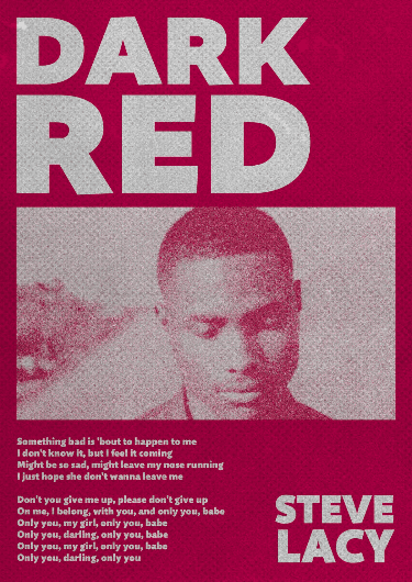 Dark Red Steve Lacy Poster A4 Aestetic bedroom poster