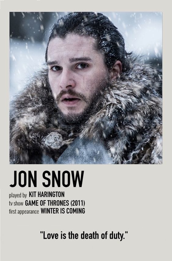 Jon Snow from "Game of Thrones" TV Polaroid Poster