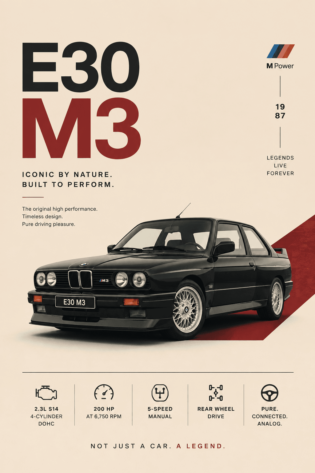 BMW E30 M3 ✨ 1987 Legend, Built to Perform