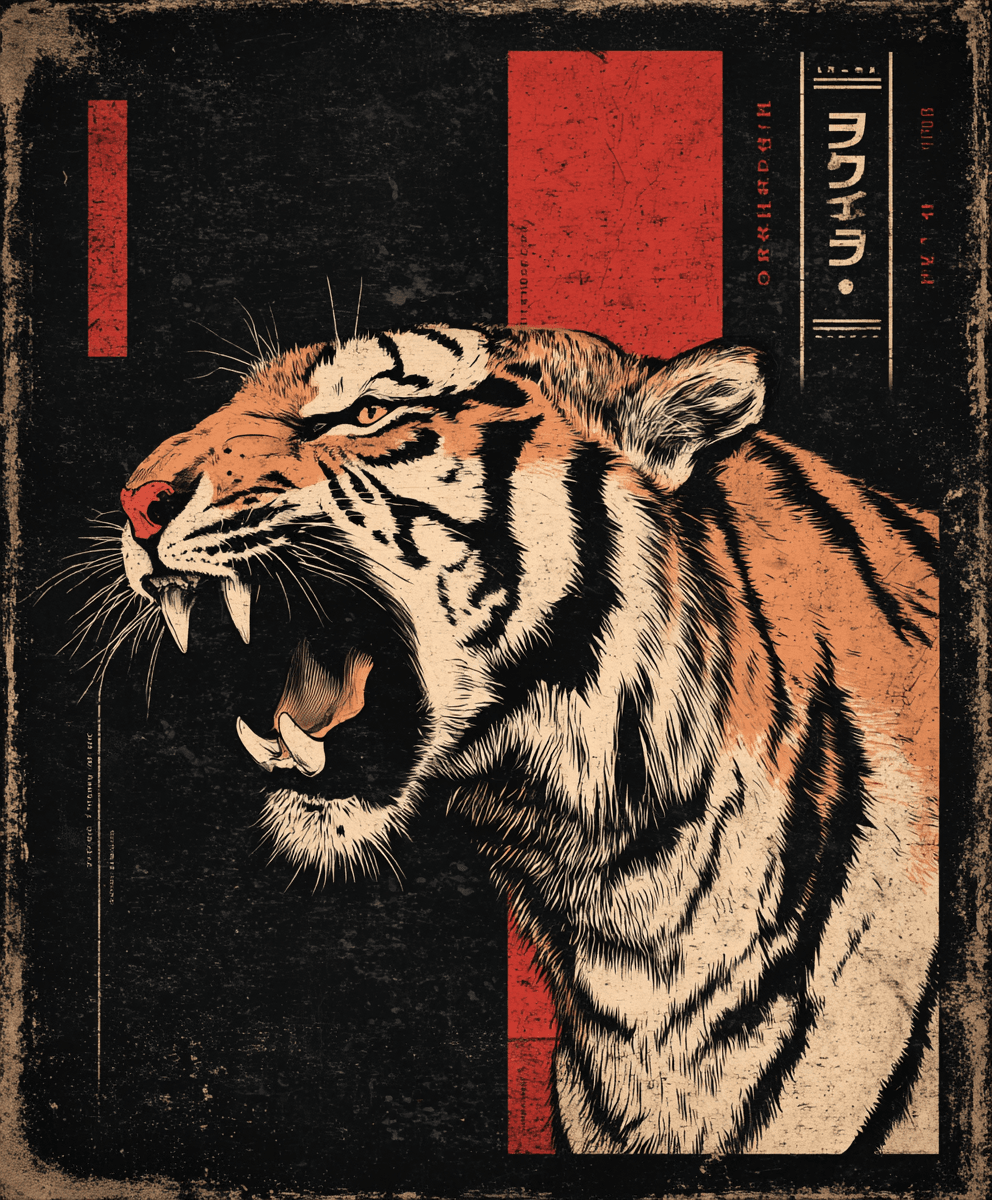 Fierce Tiger Portrait | Asian Wildlife Power Print