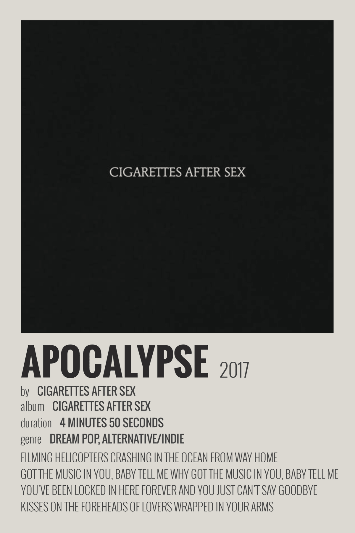 apocalypse minimal polaroid poster