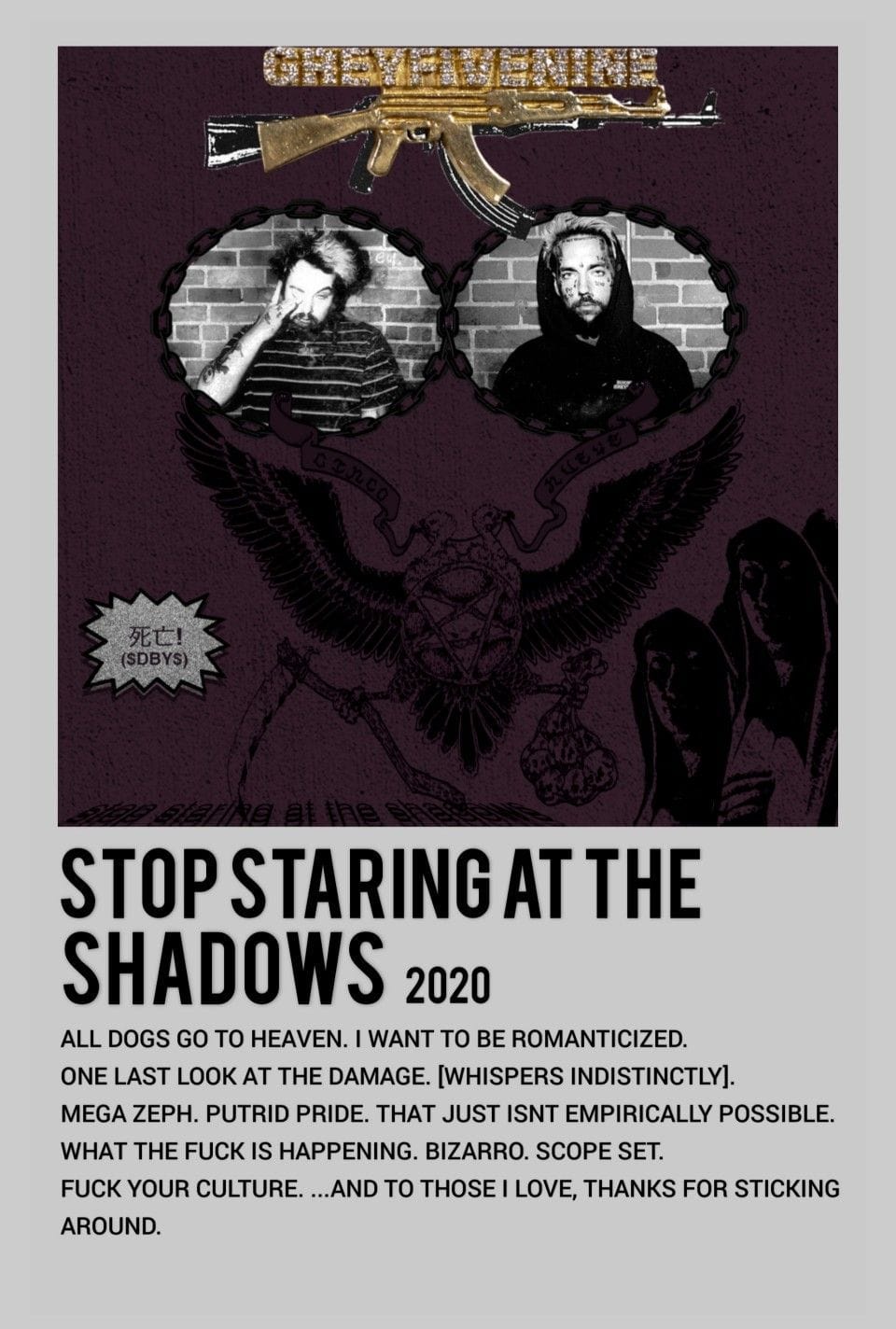 STOP STARING AT THE SHADOWS - Album Poster