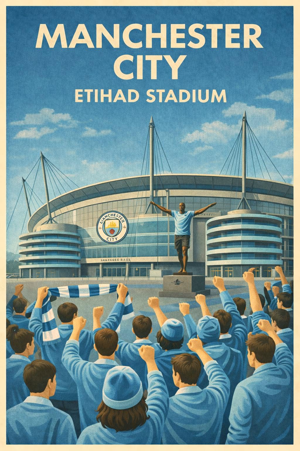Etihad Stadium Poster | Manchester City Football Art (Digital Download)
