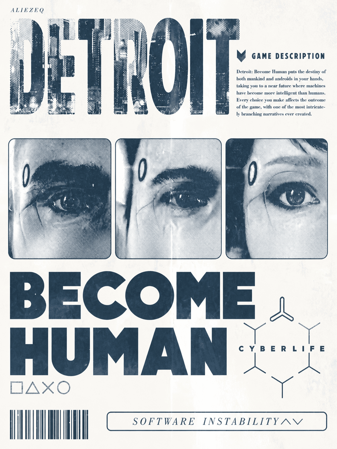 Detroit Become Human Cyberpunk Wall Art Print - A3 30x42 cm / Unframed