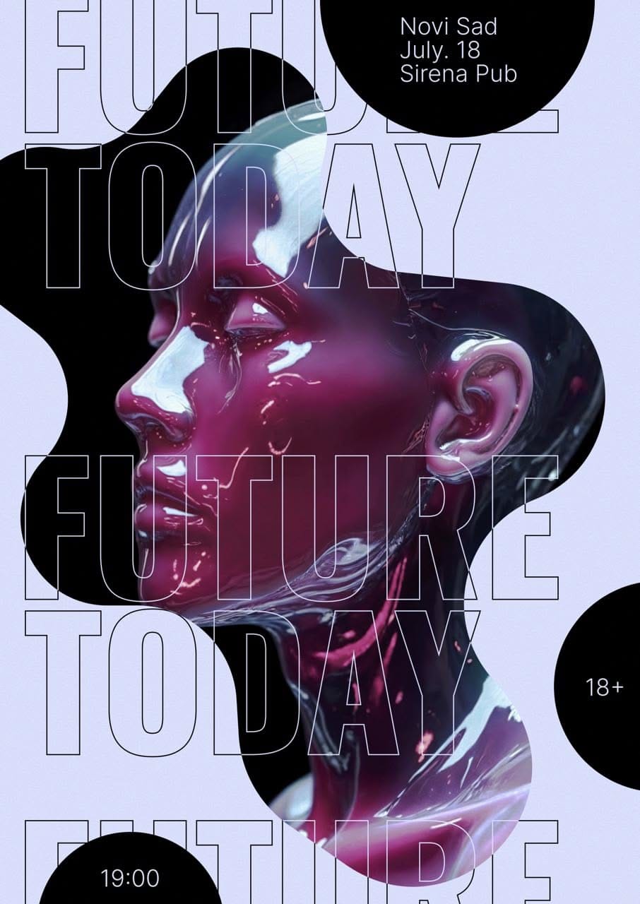 Future today cyberpunk poster | Futuristic 3D art inspiration
