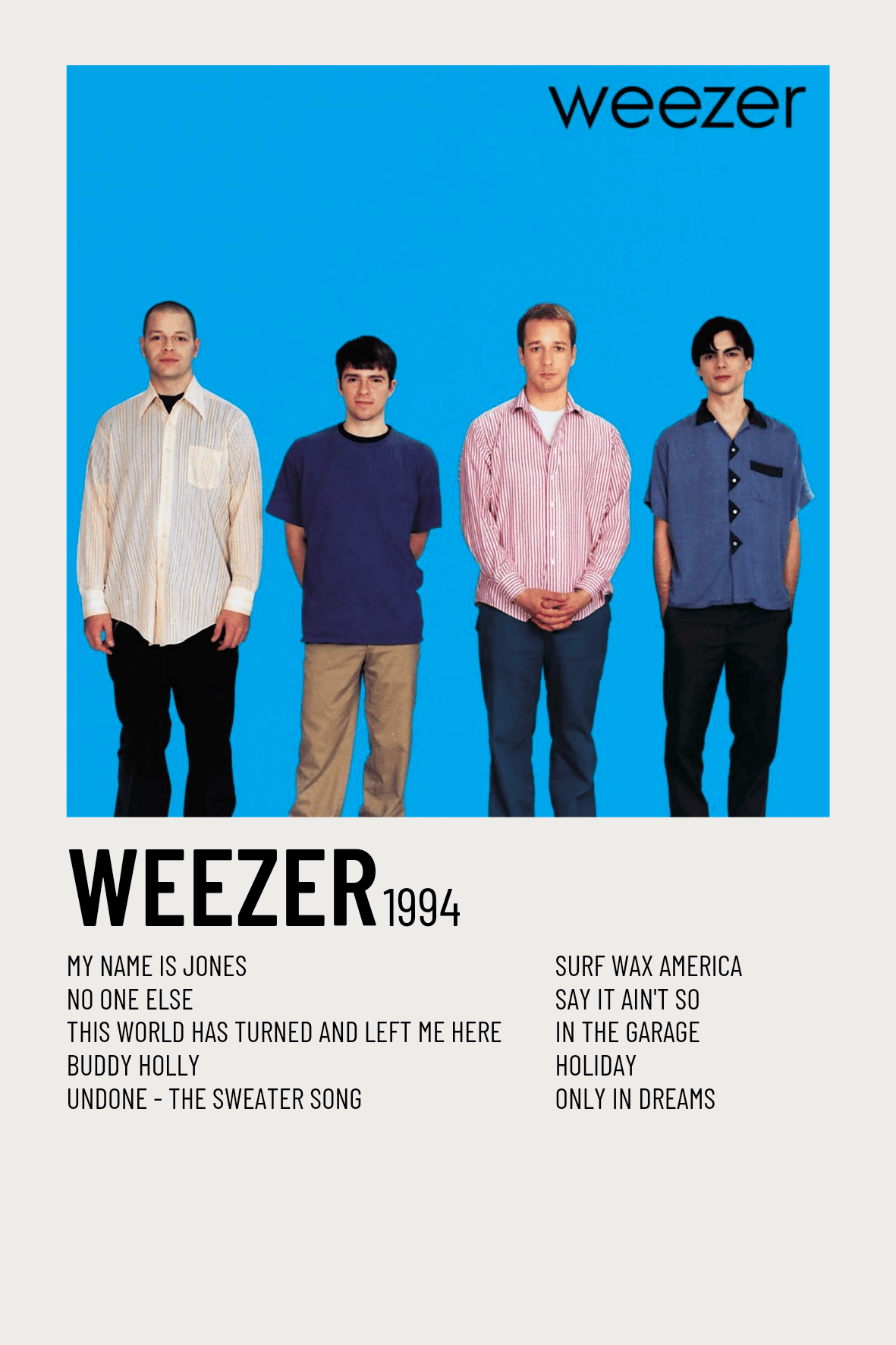 Weezer (Blue Album) • Weezer | Minimalist Music Poster
