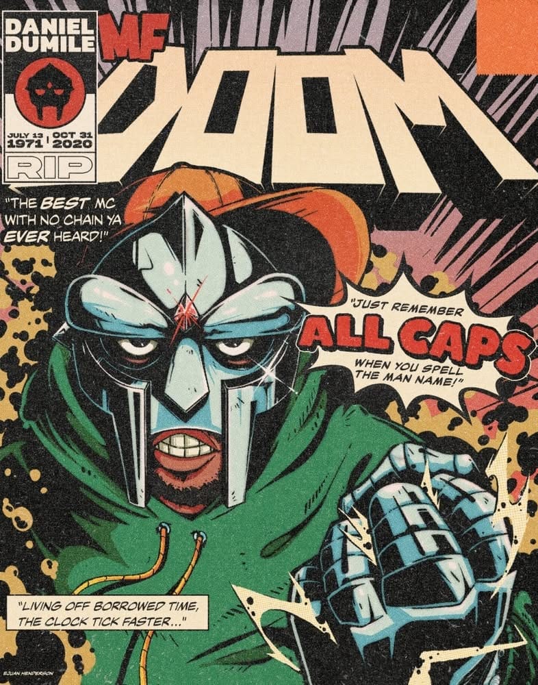 MF DOOM Madvillain Comic Print -  Rest in peace