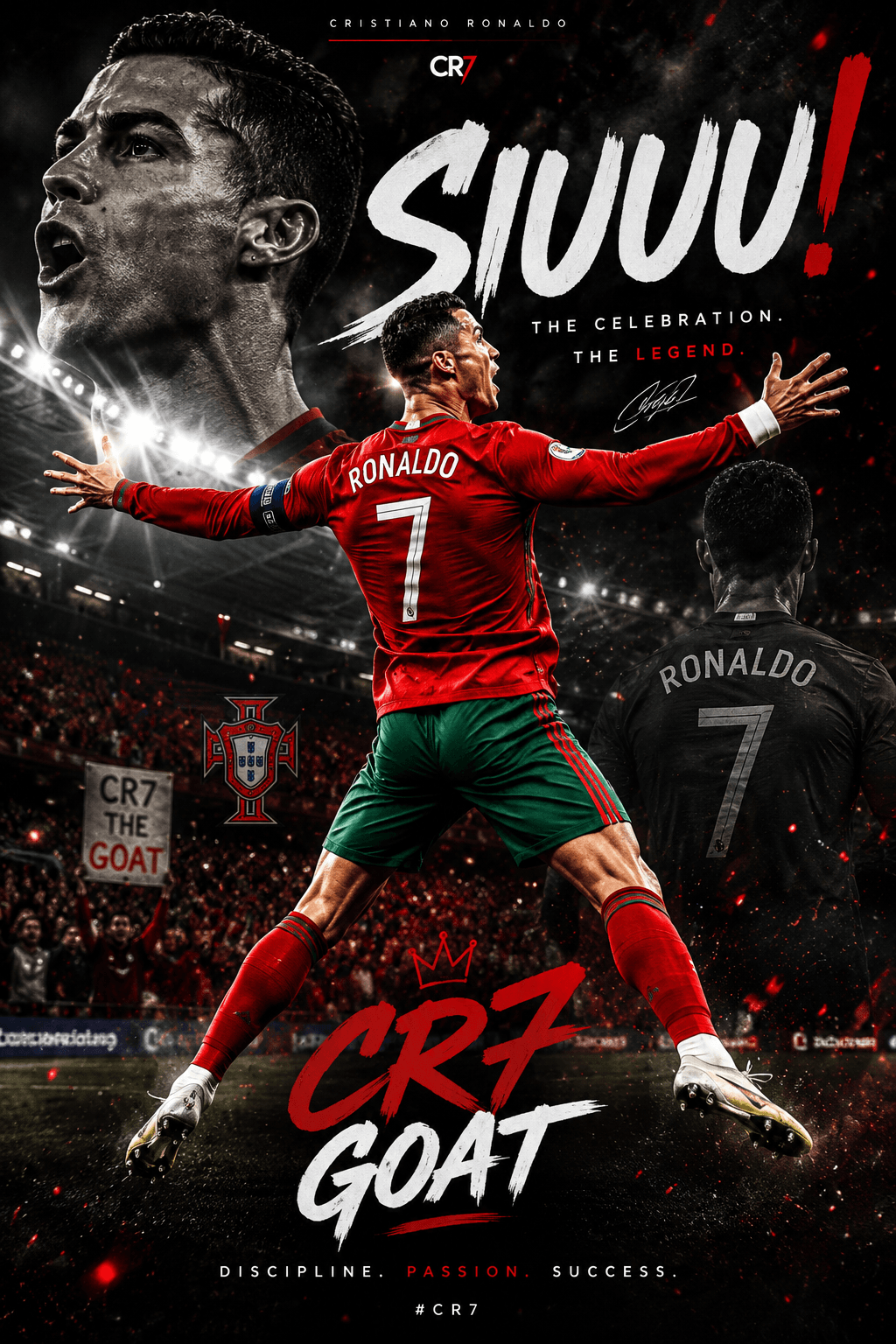 Cristiano Ronaldo CR7 Aesthetic Poster | GOAT Football Wallpaper siuuu
