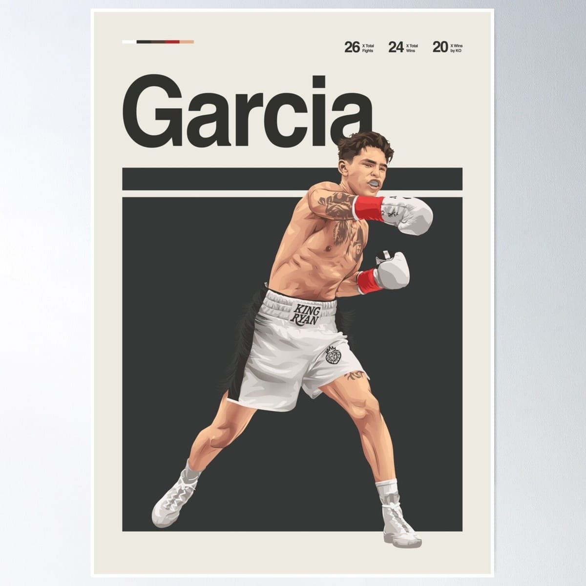 Ryan Garcia Print – Minimalist Boxing Wall Art Poster