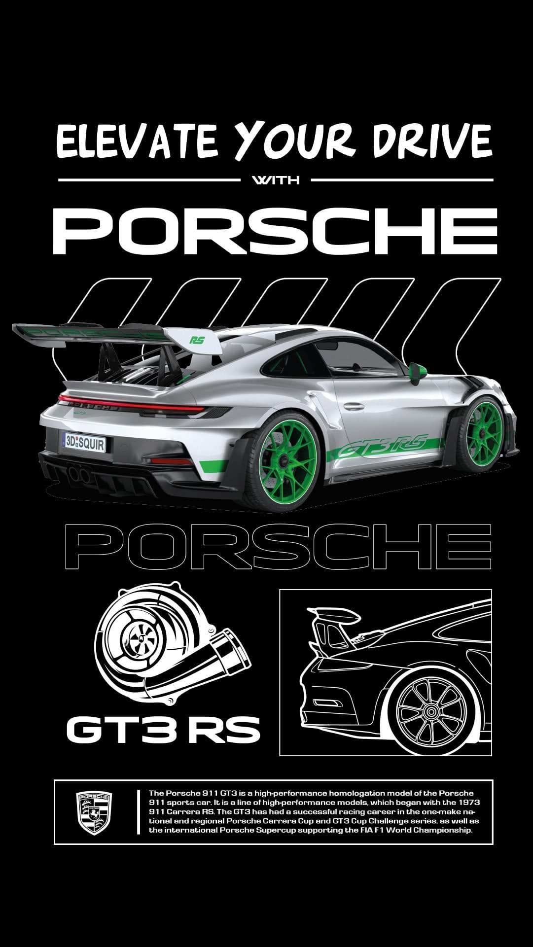 Porsche GT3 RS Poster Design for Car Enthusiasts