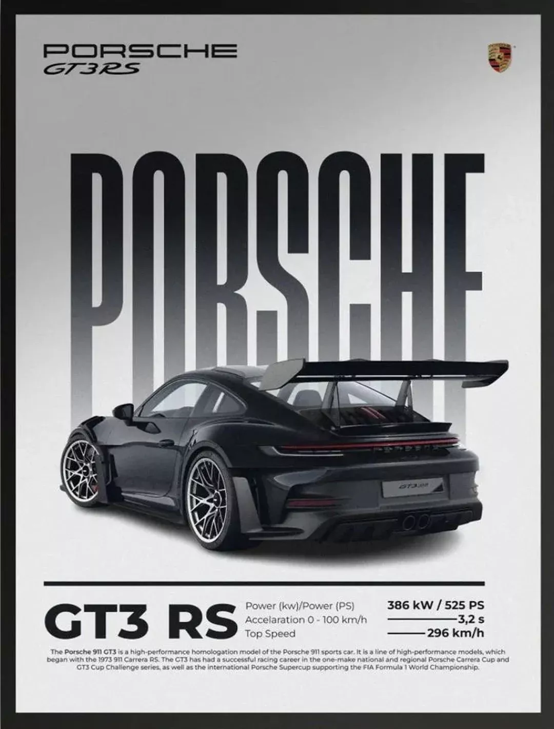 Porsche GT3 RS - Wall Poster (digital Download) - Etsy