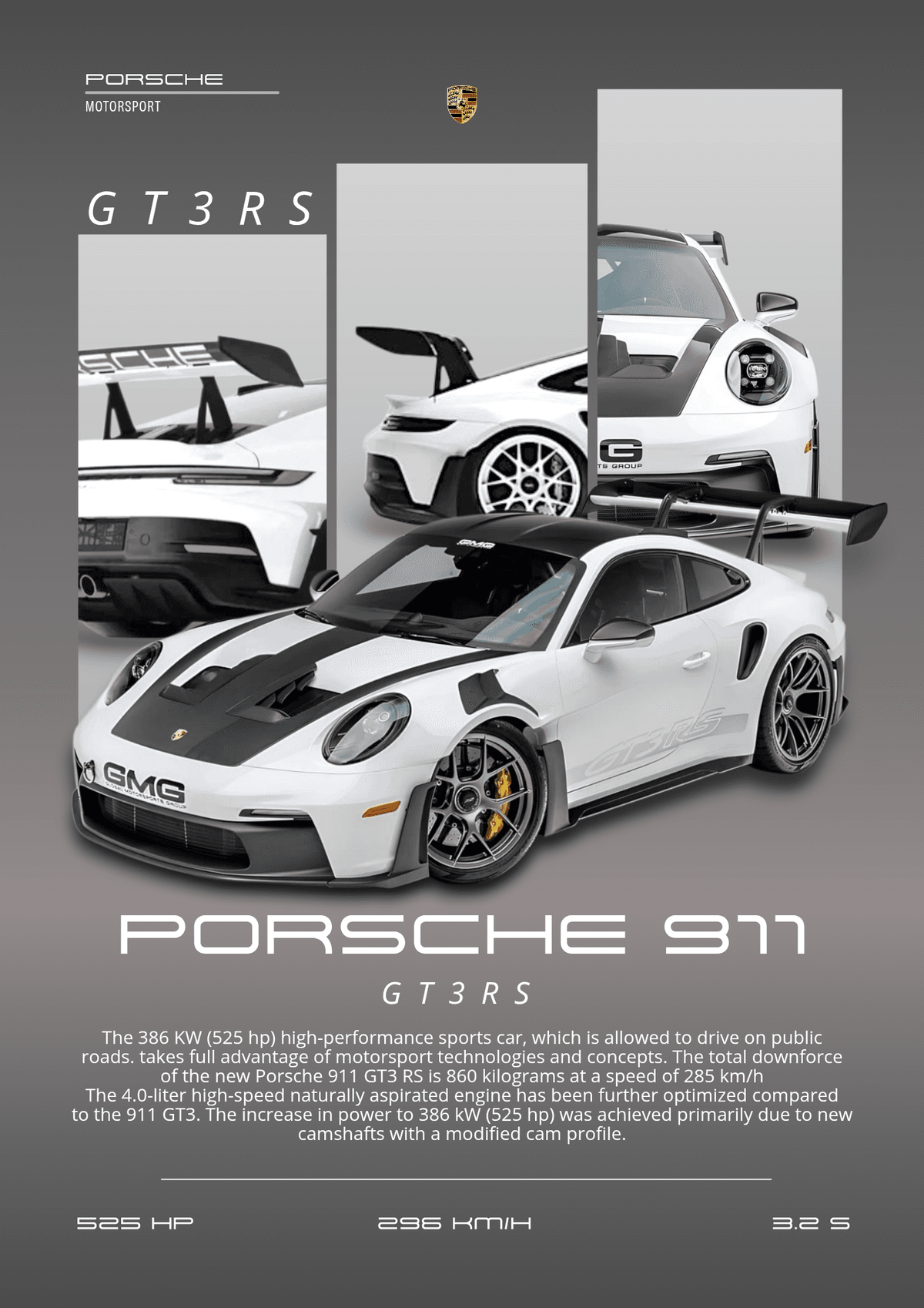 Porsche 911 GT3 RS | Automotive Poster Design