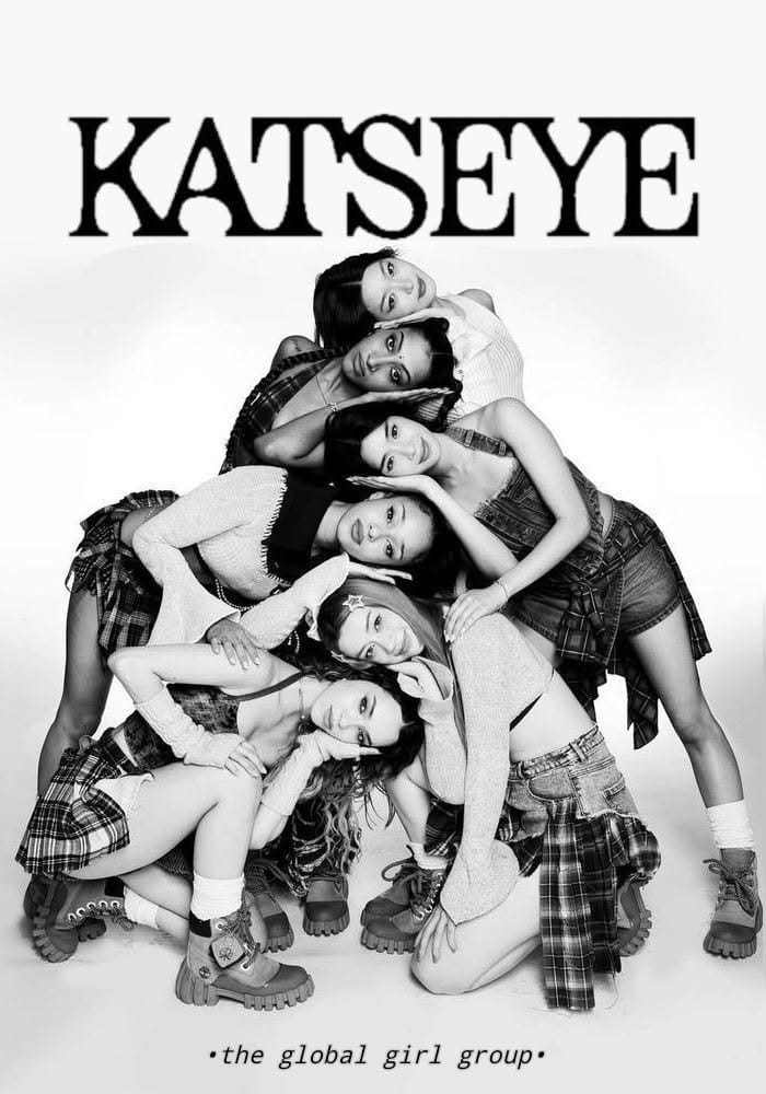 black and white katseye poster!
