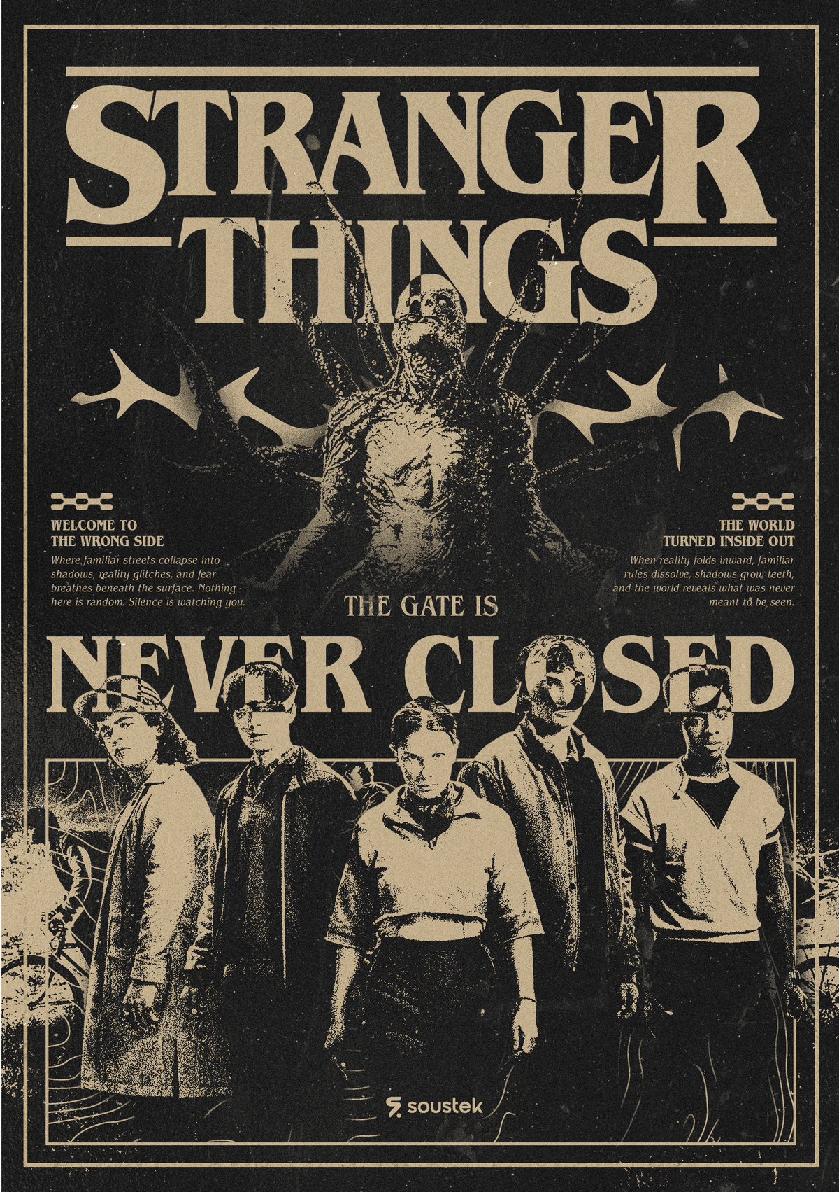 Stranger Things brutalist poster design v2