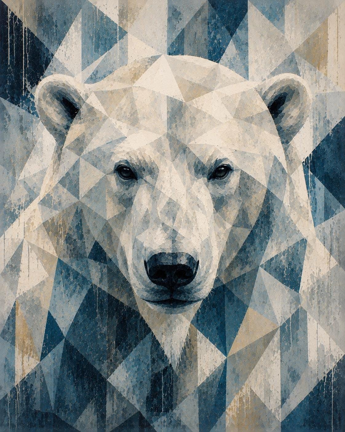 Polar Bear Wall Art Poster abstract digital print PNG