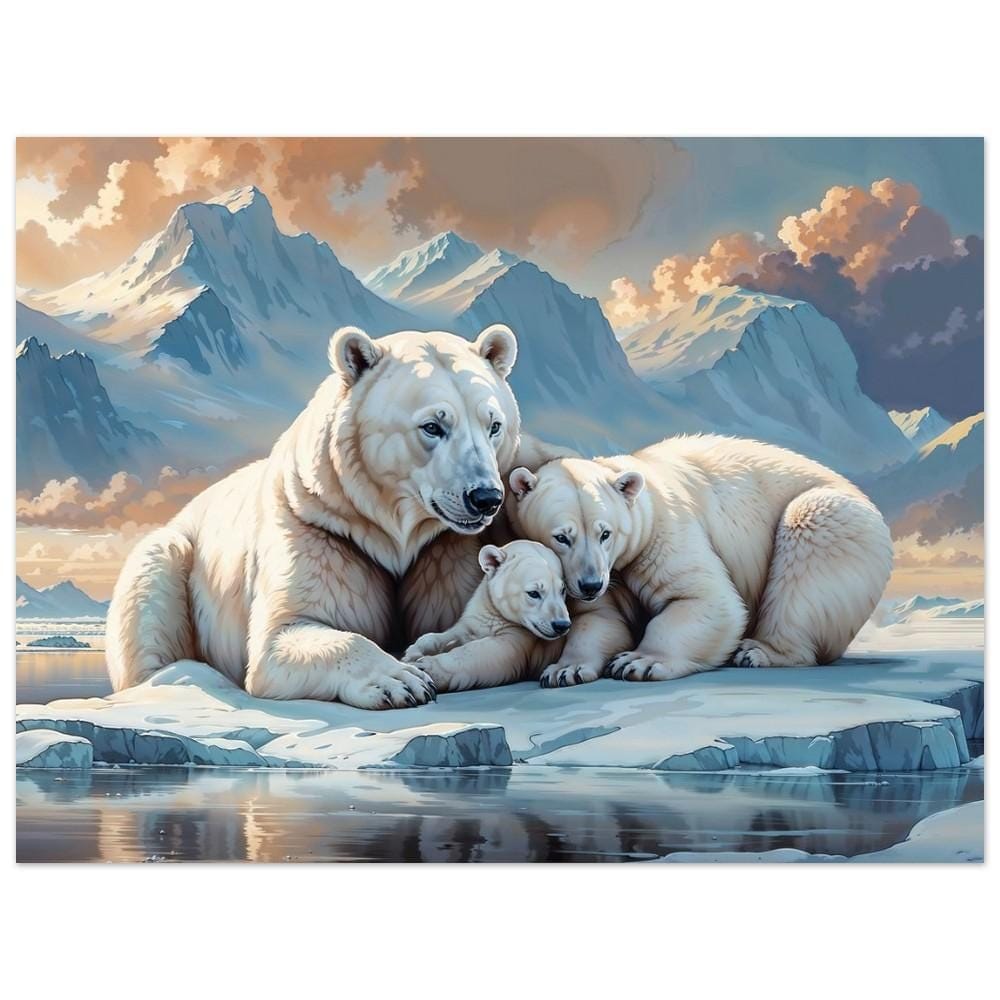 Polar Bear Family Poster