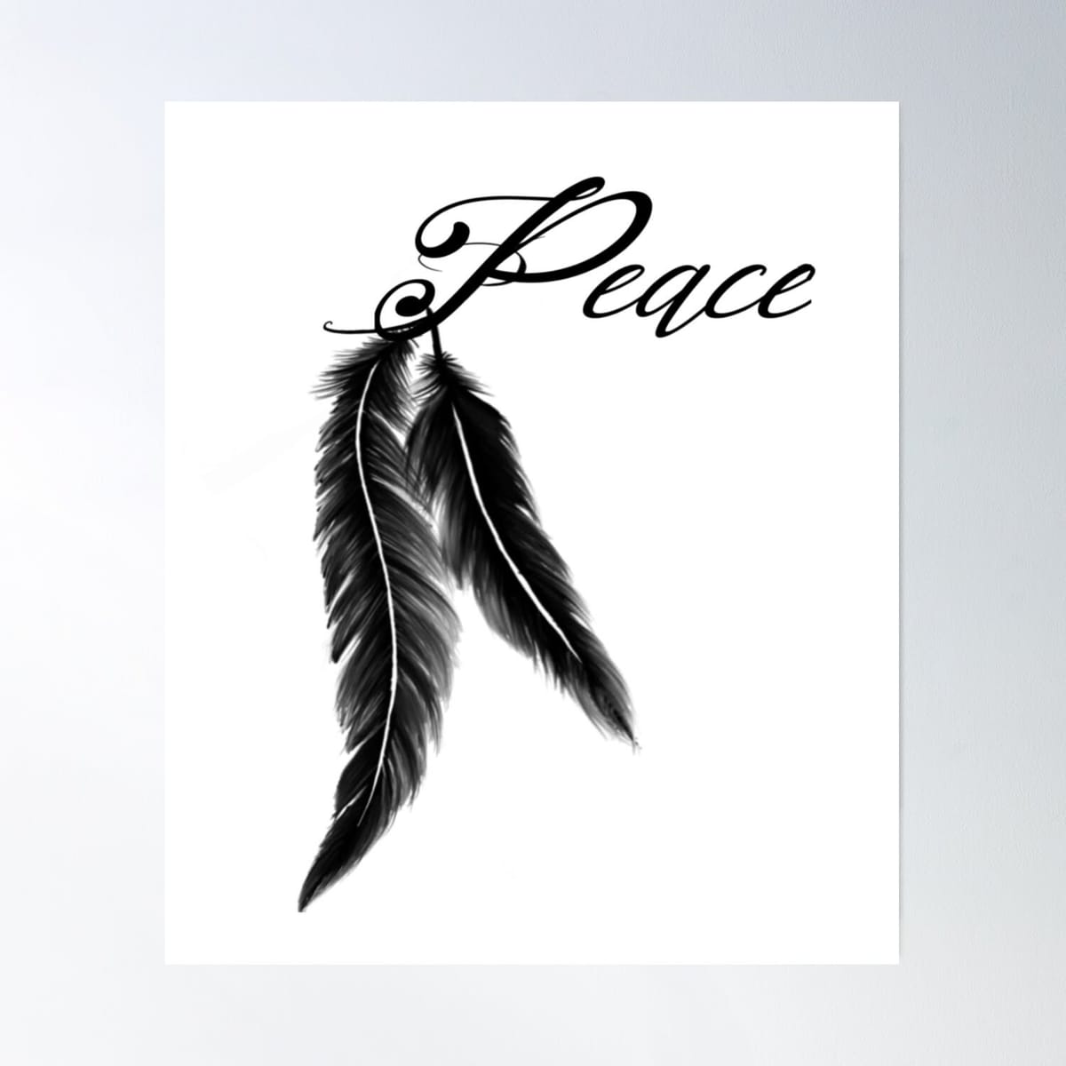 Peace With Feather Poster