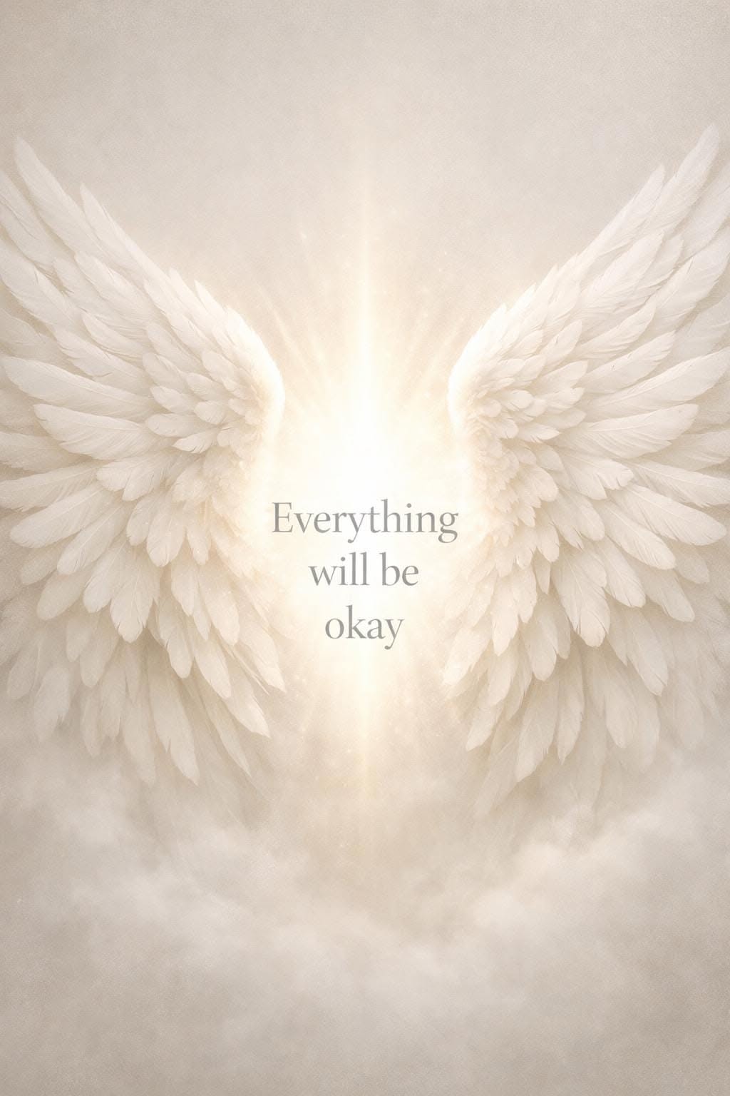 Angel Wings Wall Art | Neutral Spiritual Print | Beige Minimalist Poster (Digital Download)