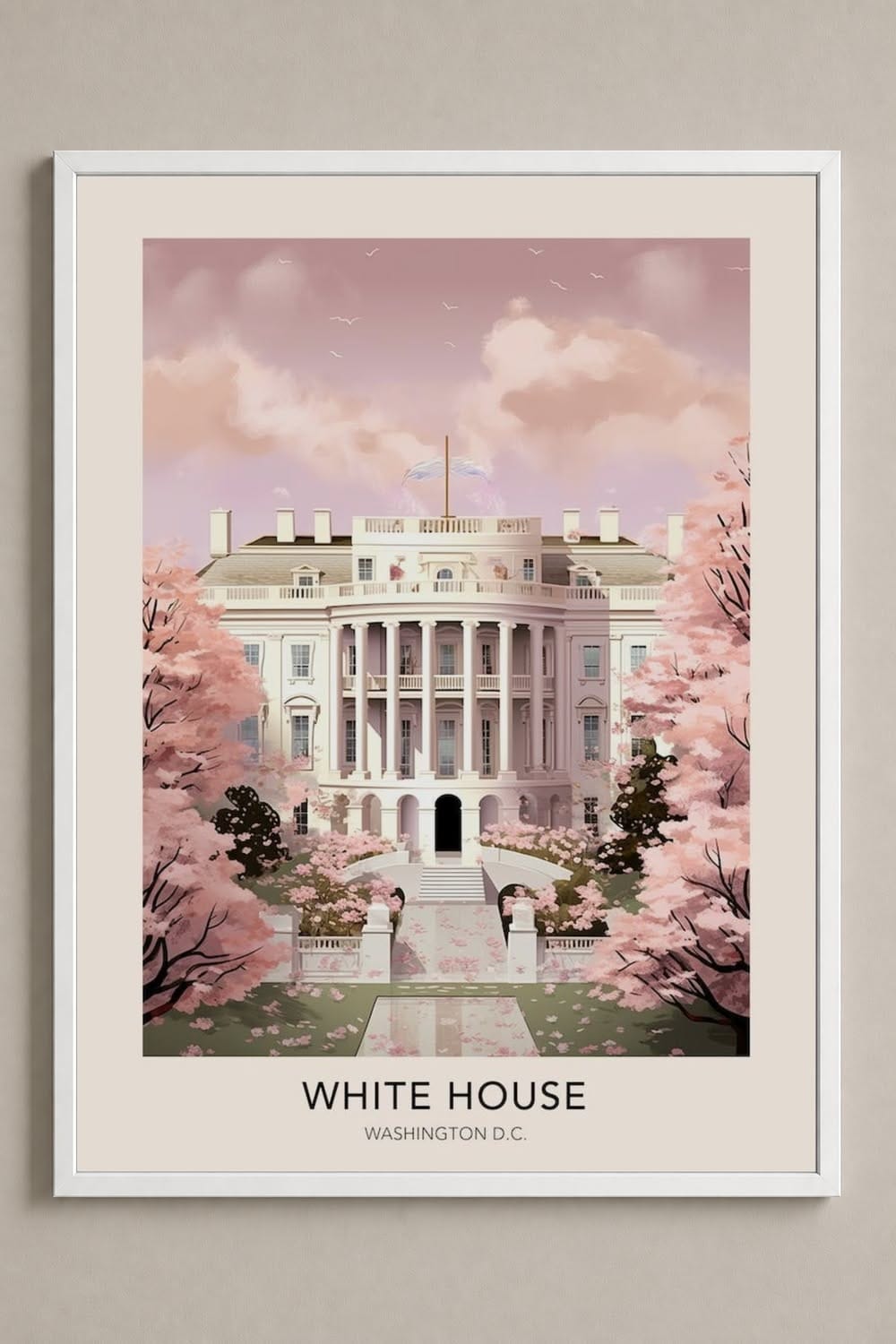The White House Washington Dc Travel Poster