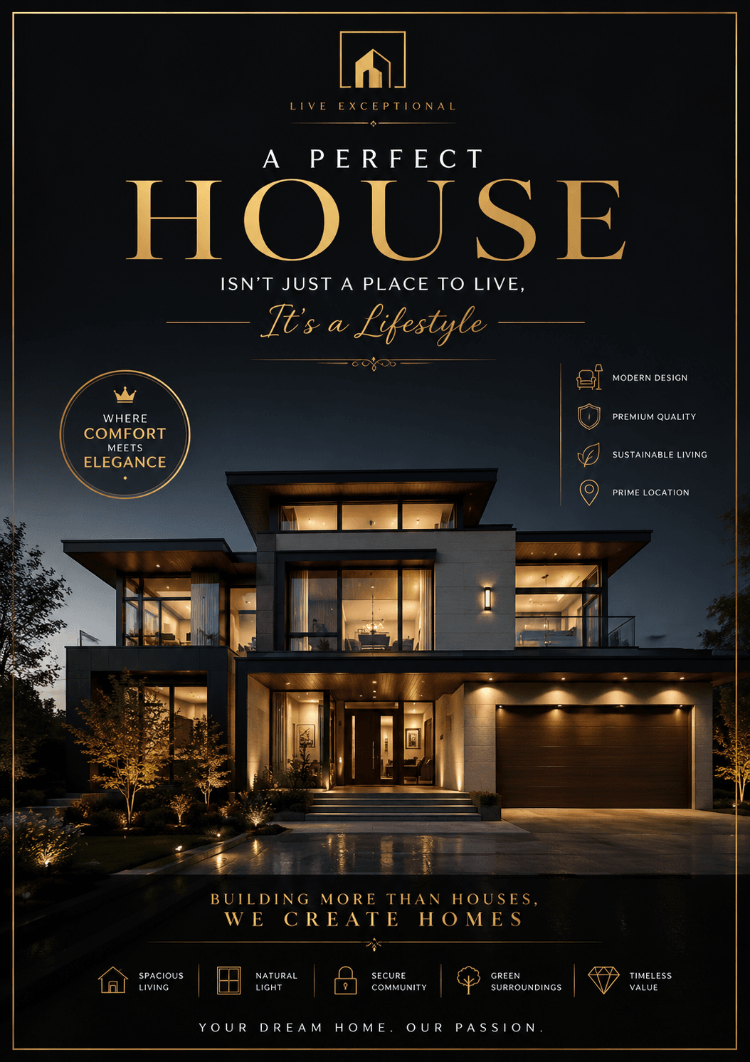 luxury house poster design HOOR GRAPHIX