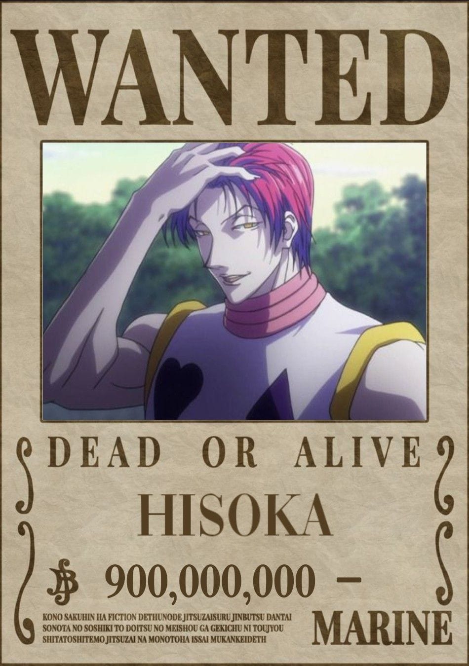 Hunter X Hunter • Hisoka Morrow Wanted poster