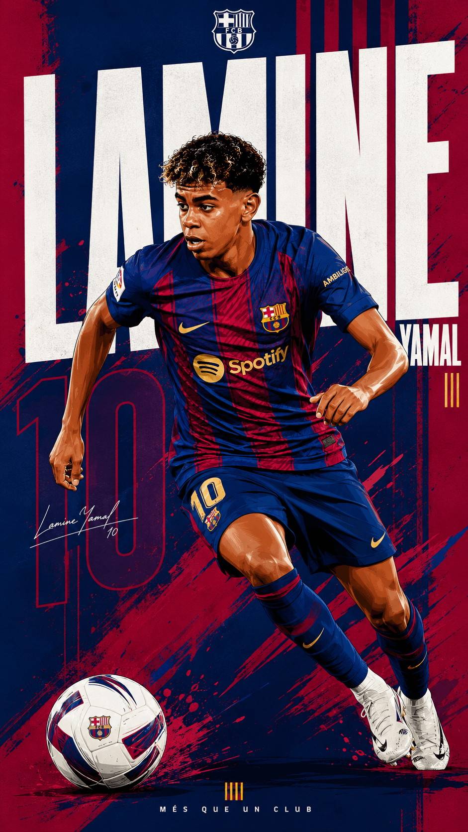 Lamine Yamal Wallpaper – FC Barcelona No. 10 Poster Aesthetic