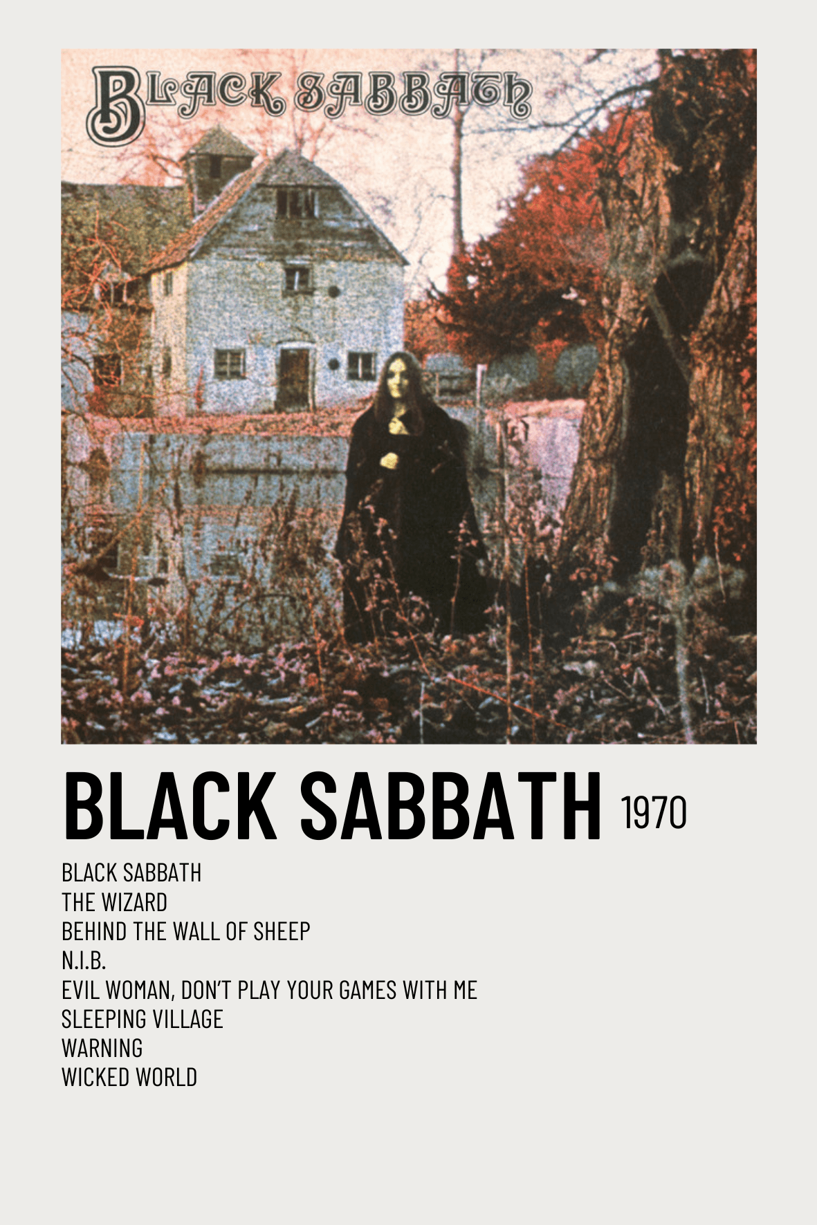 Black Sabbath (self-titled) | Minimalist Music Poster