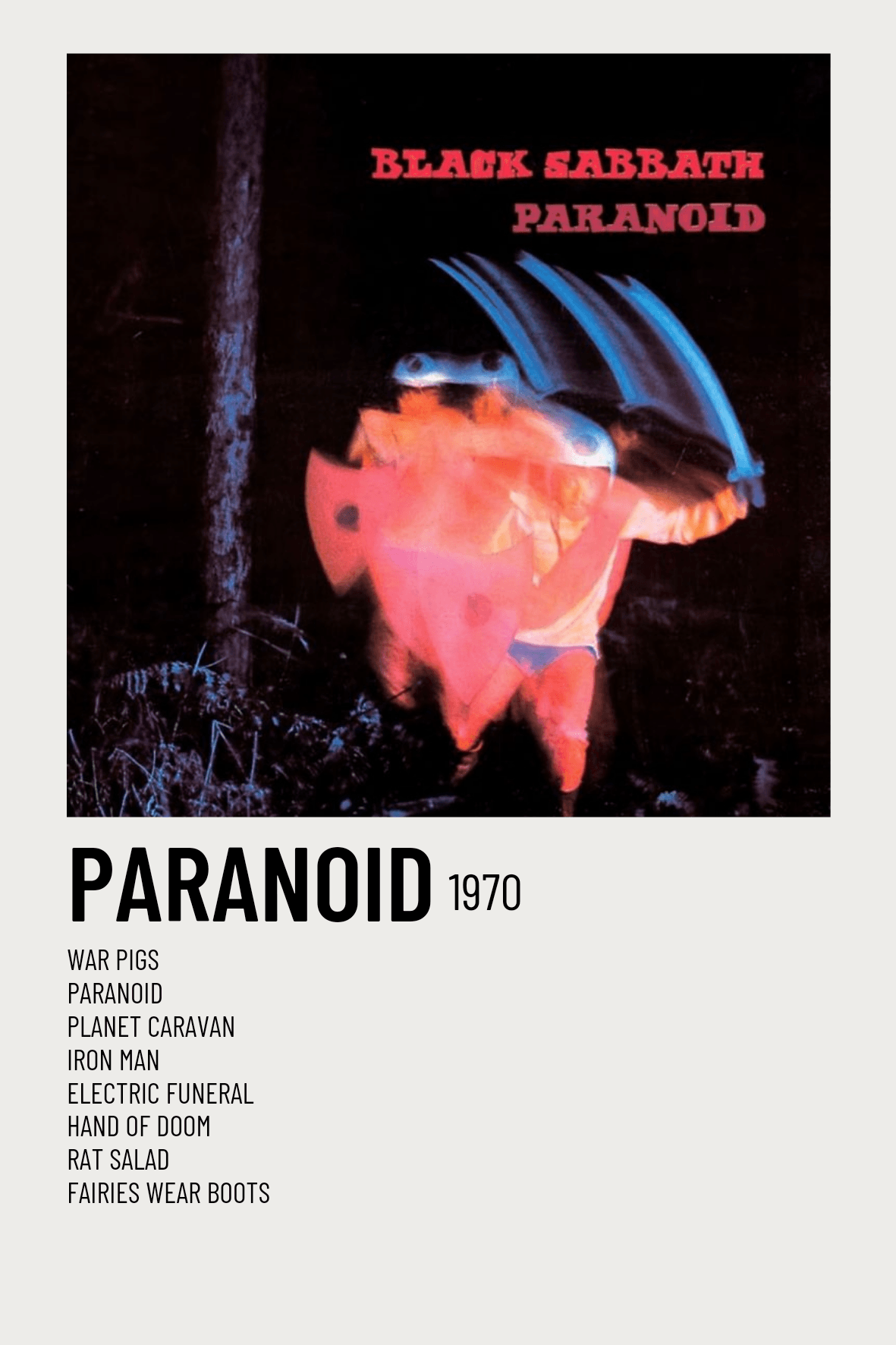 Paranoid • Black Sabbath | Minimalist Music Poster
