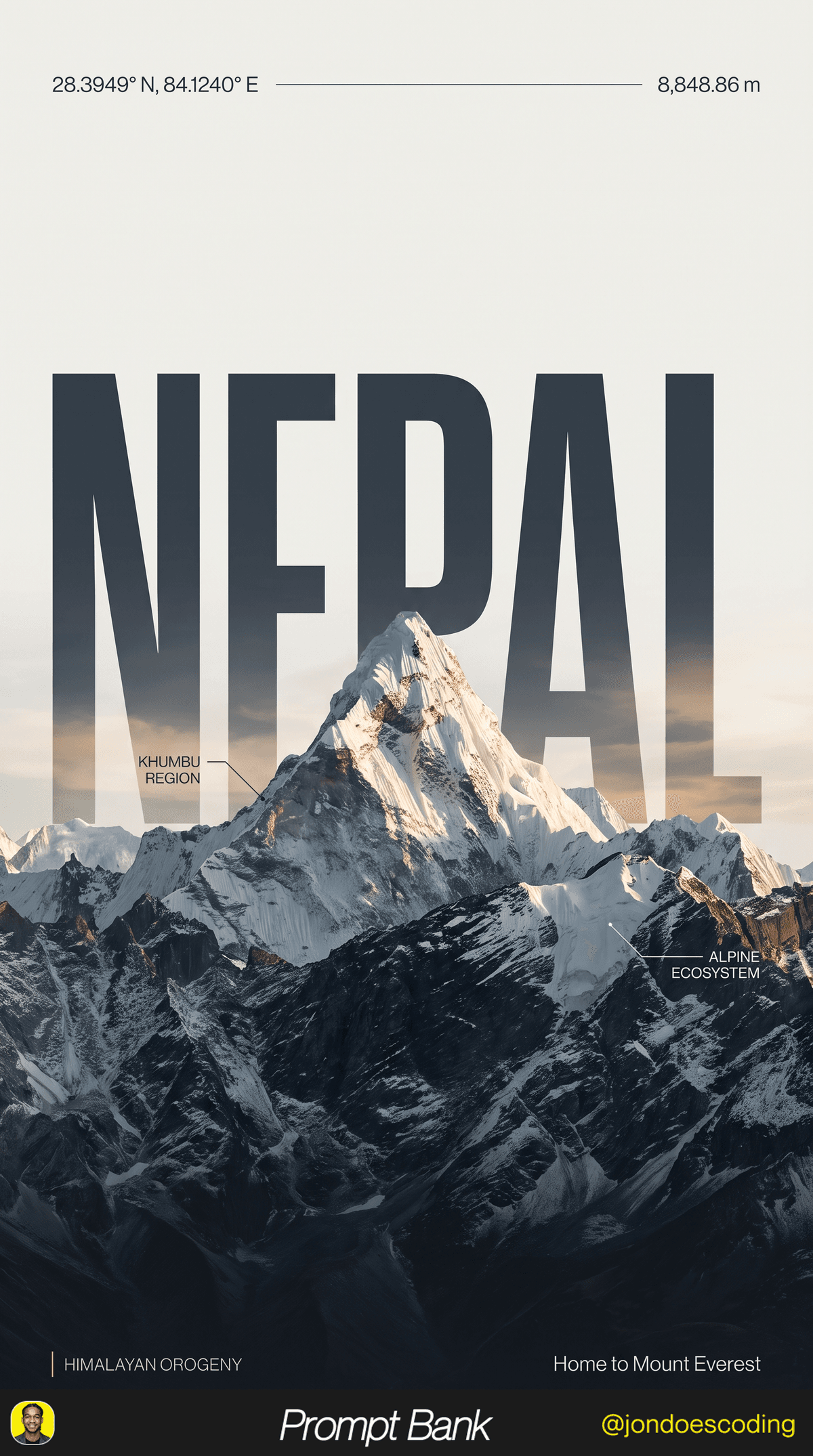 Nepal Travel Poster | Mount Everest and the Himalayas