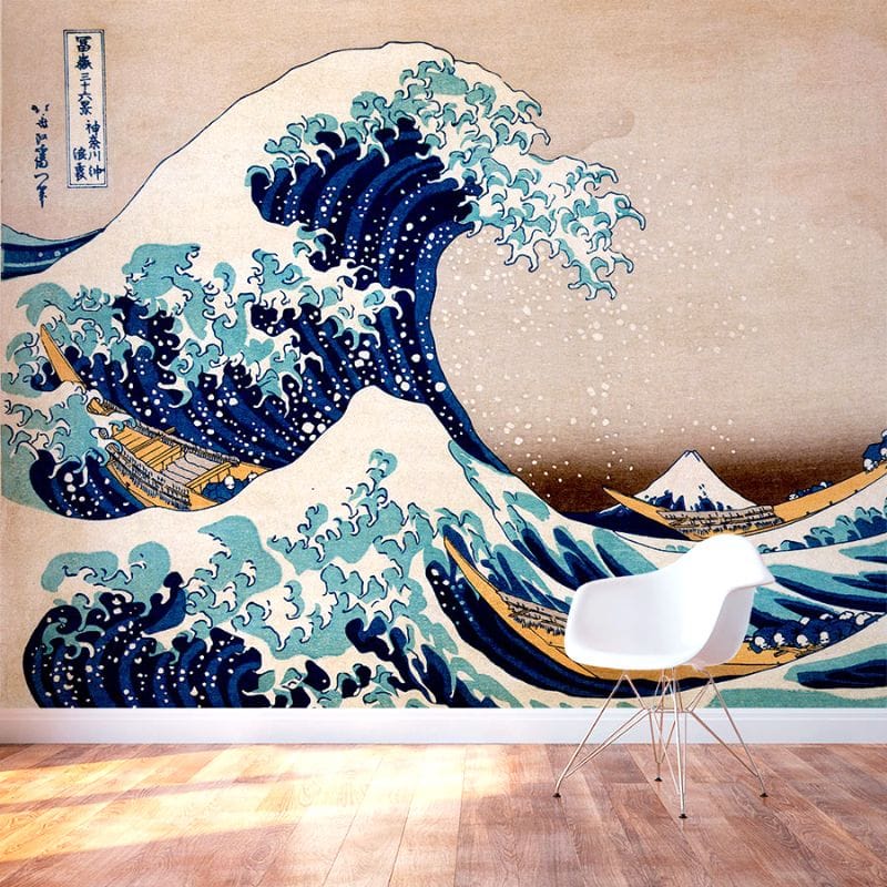 Japanese-Style Great Wave Wall Mural