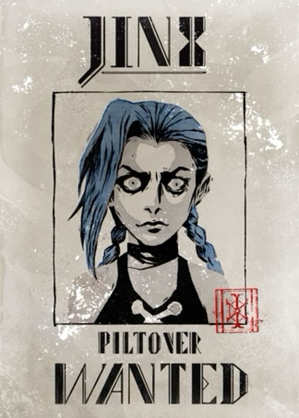 Displate metal arcane poster Jinx wanted poster