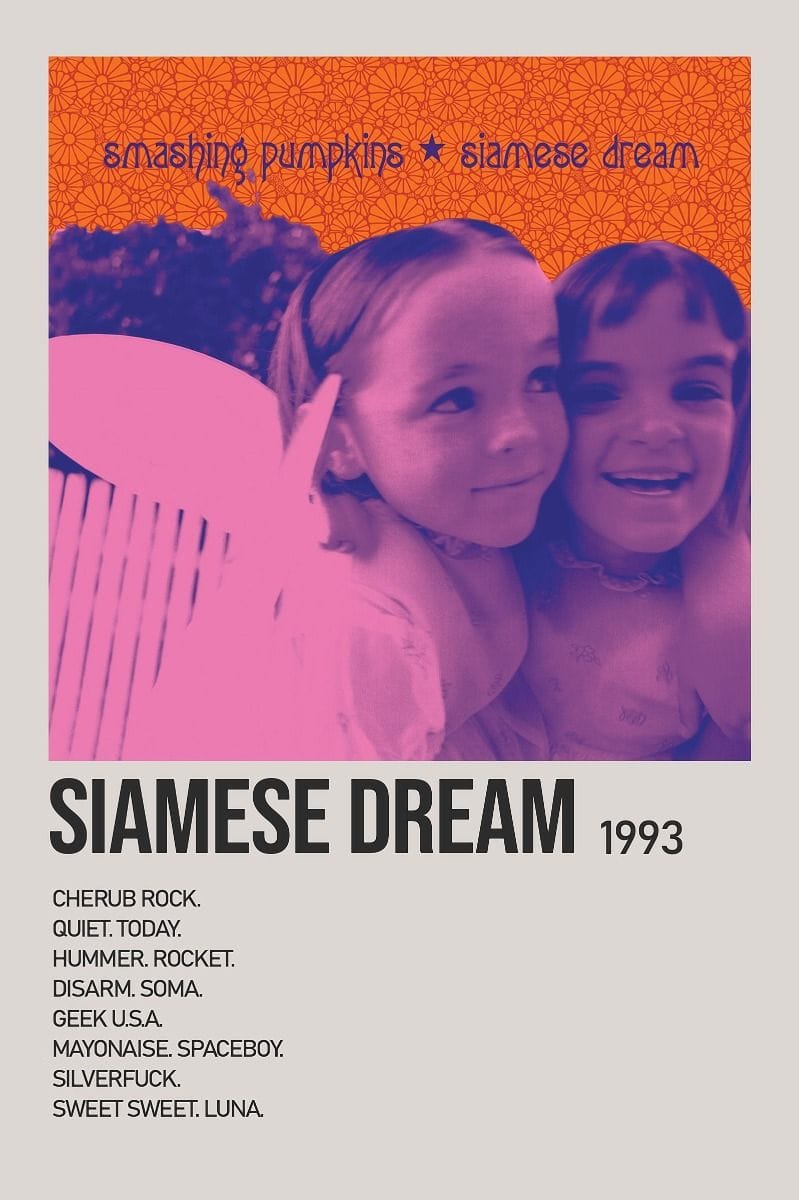Siamese Dream by The Smashing Pumpkins Minimalist Album Polaroid Poster