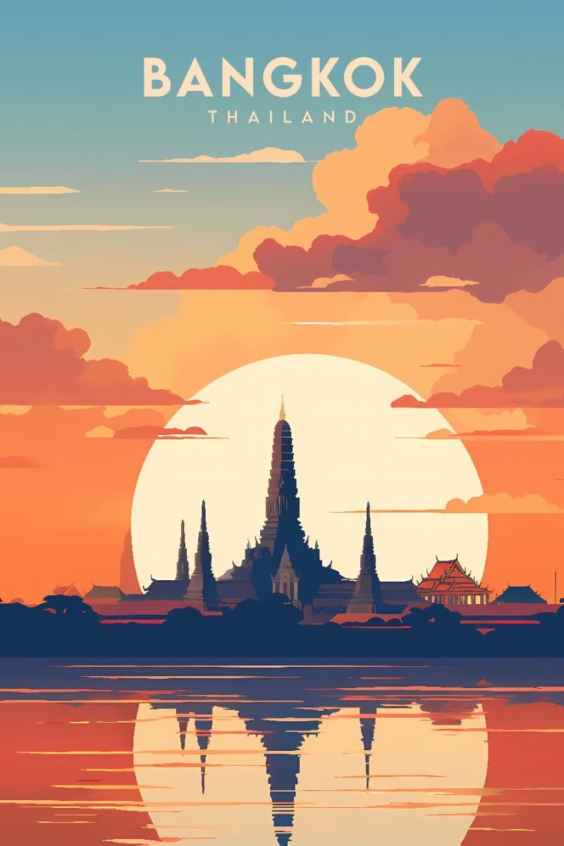Bangkok travel poster