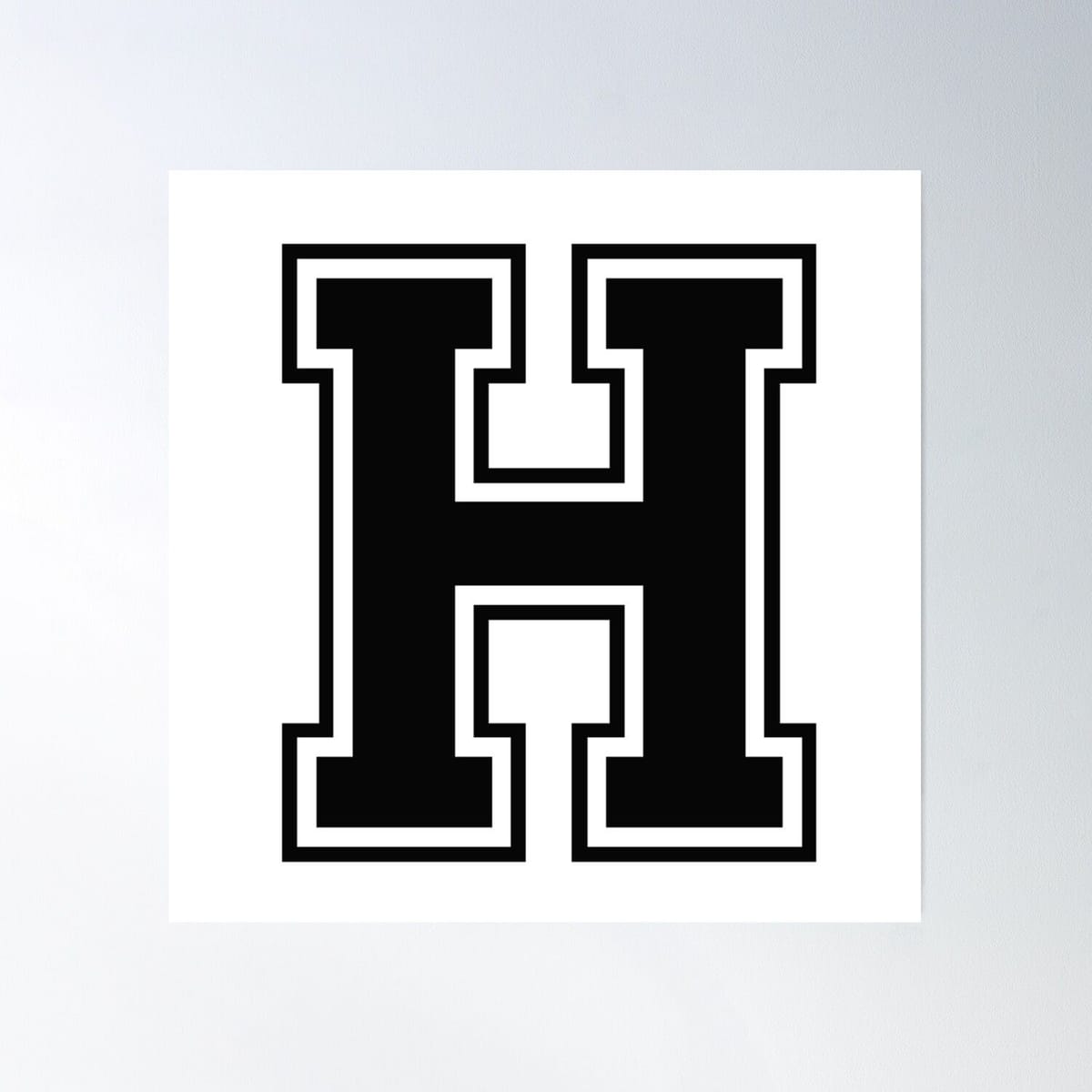Letter - H (Black) Poster