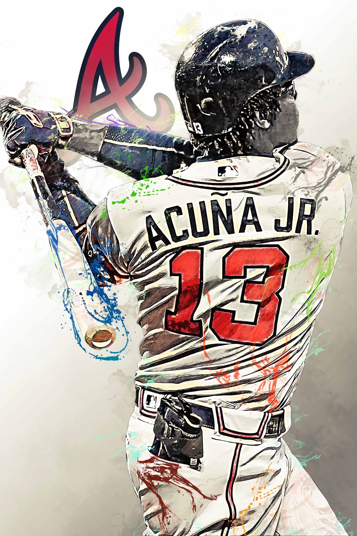 Ronald Acuna Jr Poster - Atlanta Braves - Wall Art, Sports Art Print, Baseball Poster, Gift