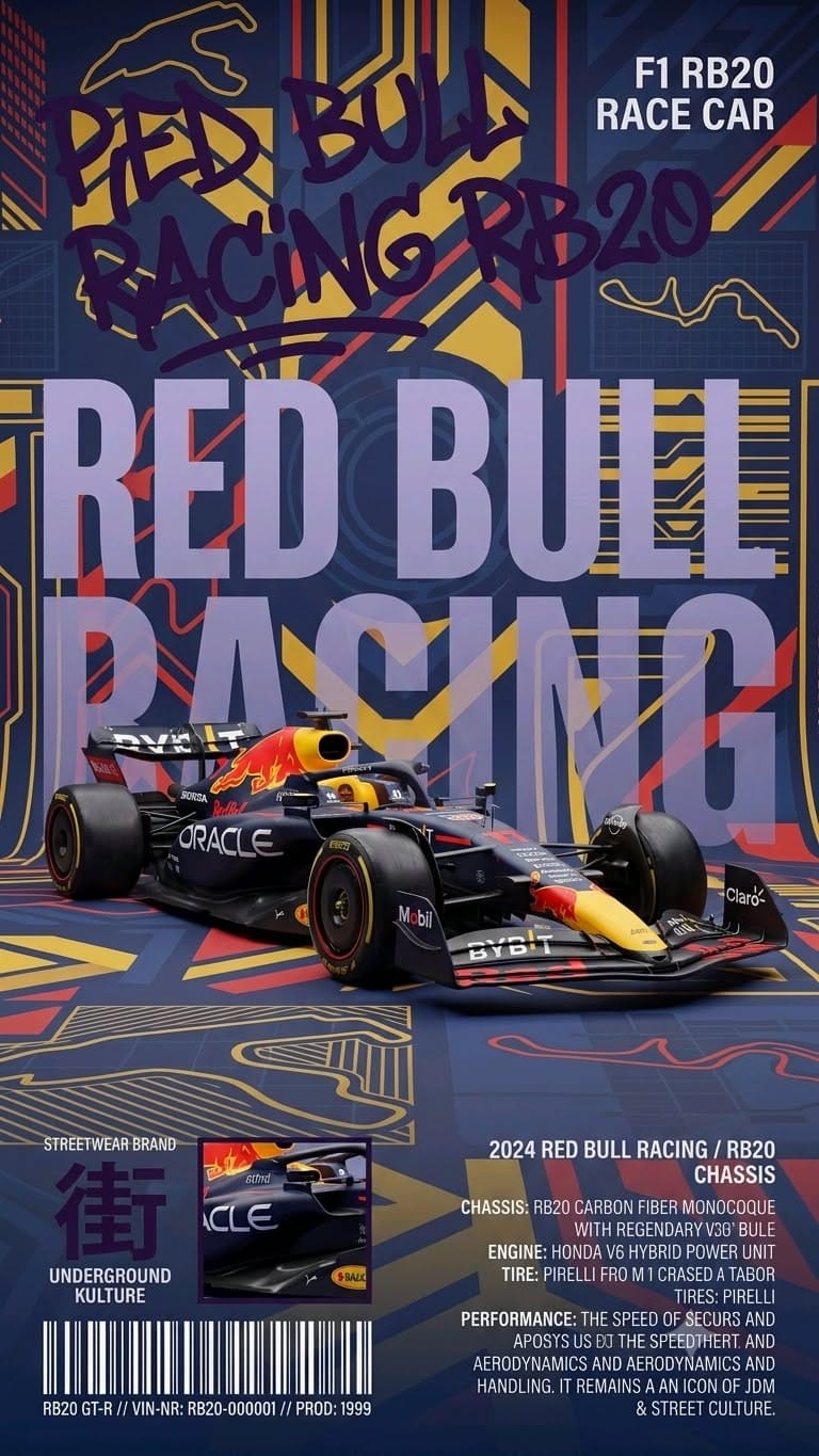 Red Bull Racing F1 Graphic Poster