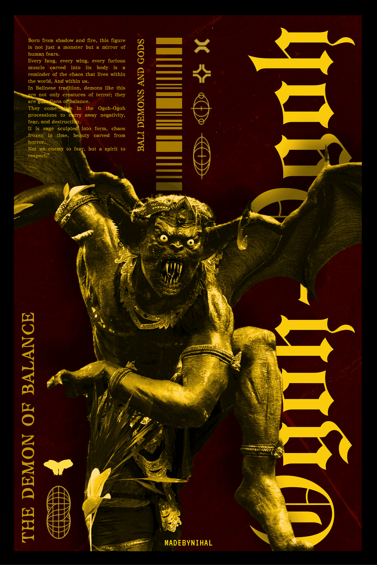 Gothic poster design | black letter typography and dark aesthetic wall poster art