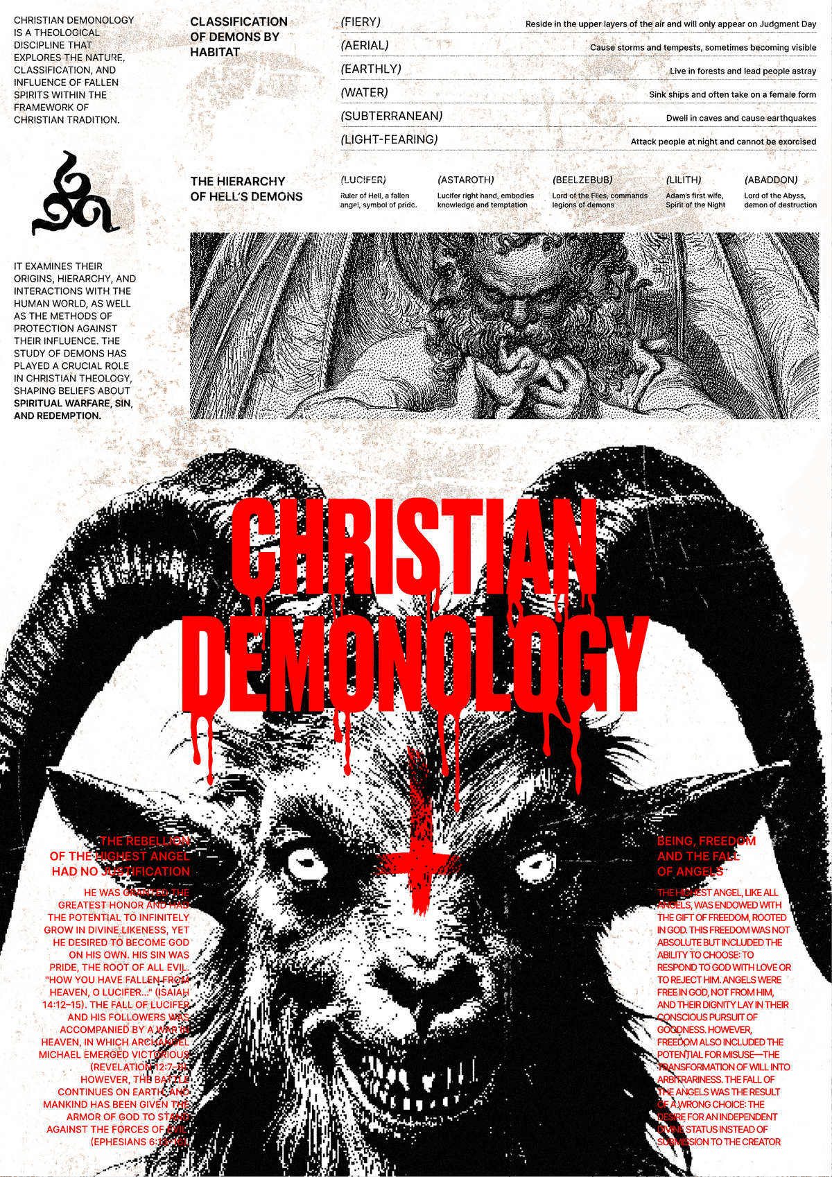 CHRISTIAN DEMONOLOGY poster design by @Ragozin_design