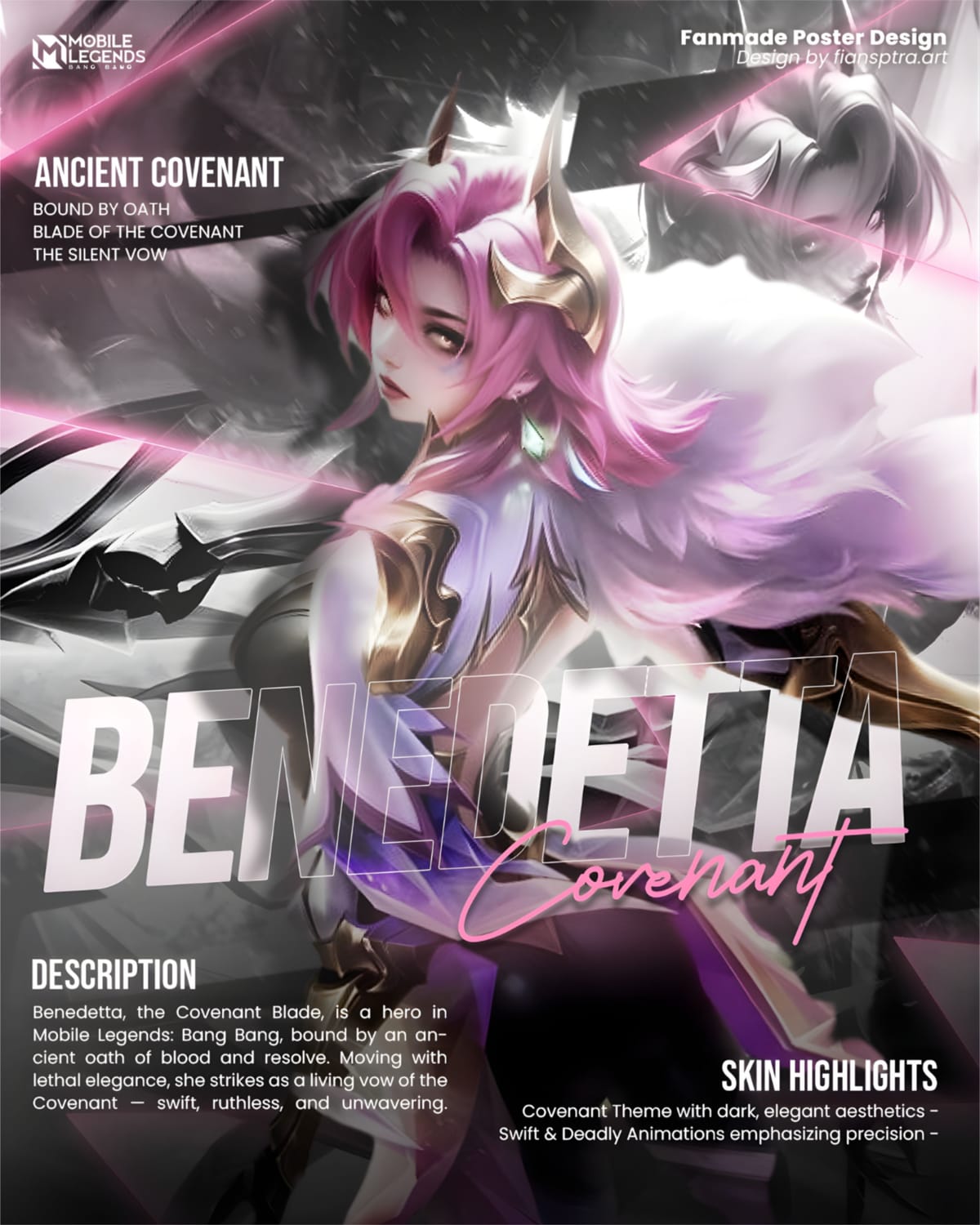 ✨ Benedetta – Covenant Blade | Fanmade Mobile Legends Character Poster