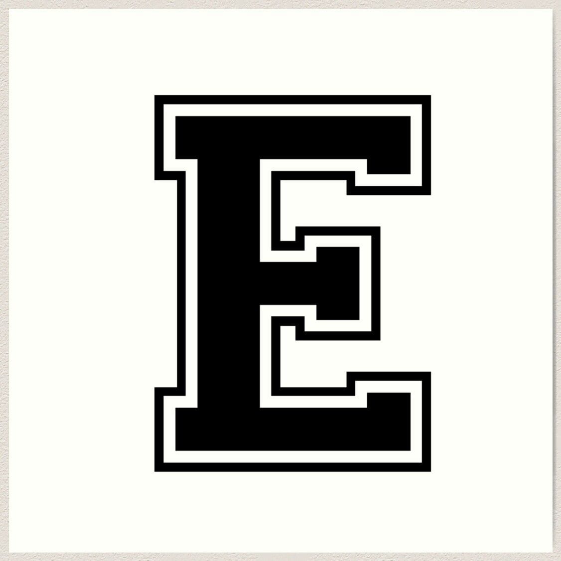 Letter - E (Black) Art Print