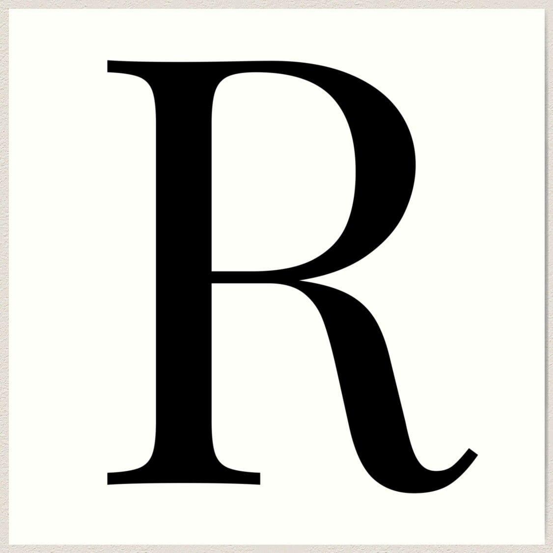 Letter R In A Classic Font Art Print